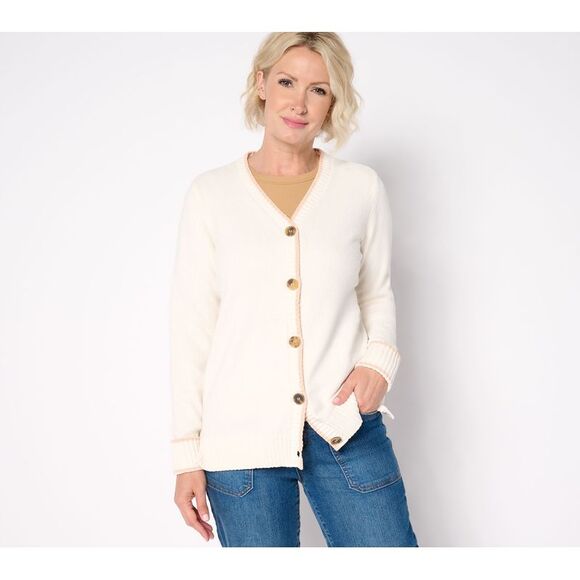 Belle by Kim Gravel Women's Top Sweater Sz XS Tippity Topsy White A666966 - Picture 1 of 4